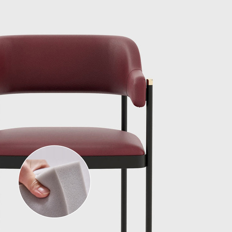 Contemporary Kitchen Dining Chair Upholstered Black Legs Arm Chair