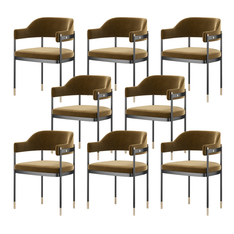 Contemporary Kitchen Dining Chair Upholstered Black Legs Arm Chair