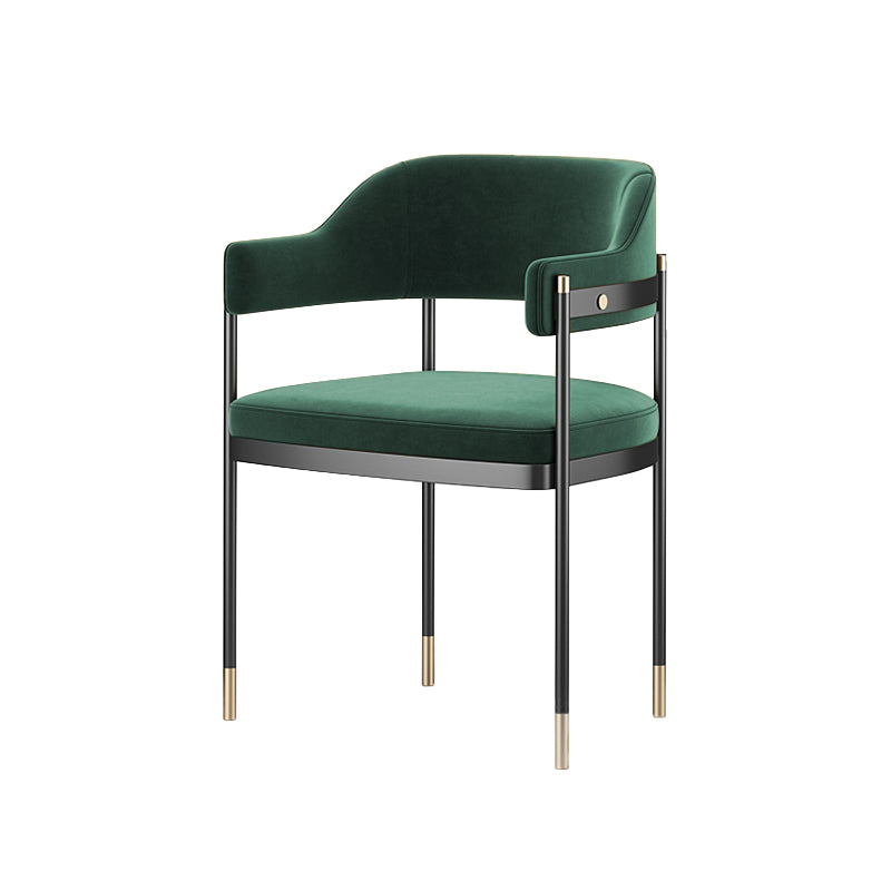 Contemporary Kitchen Dining Chair Upholstered Black Legs Arm Chair