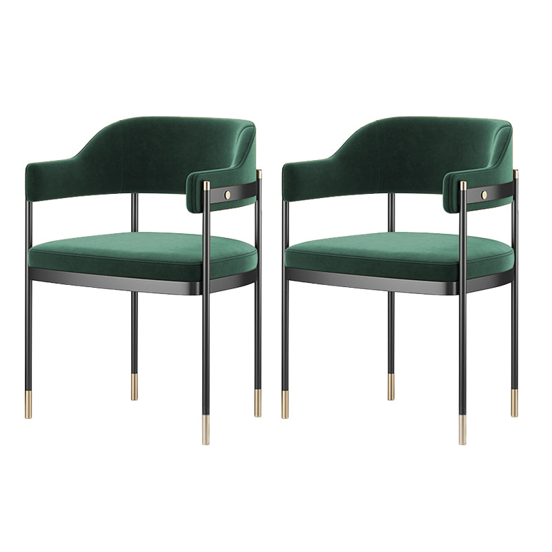 Contemporary Kitchen Dining Chair Upholstered Black Legs Arm Chair