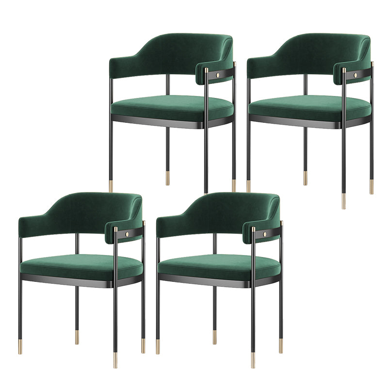 Contemporary Kitchen Dining Chair Upholstered Black Legs Arm Chair