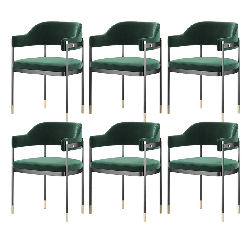 Contemporary Kitchen Dining Chair Upholstered Black Legs Arm Chair