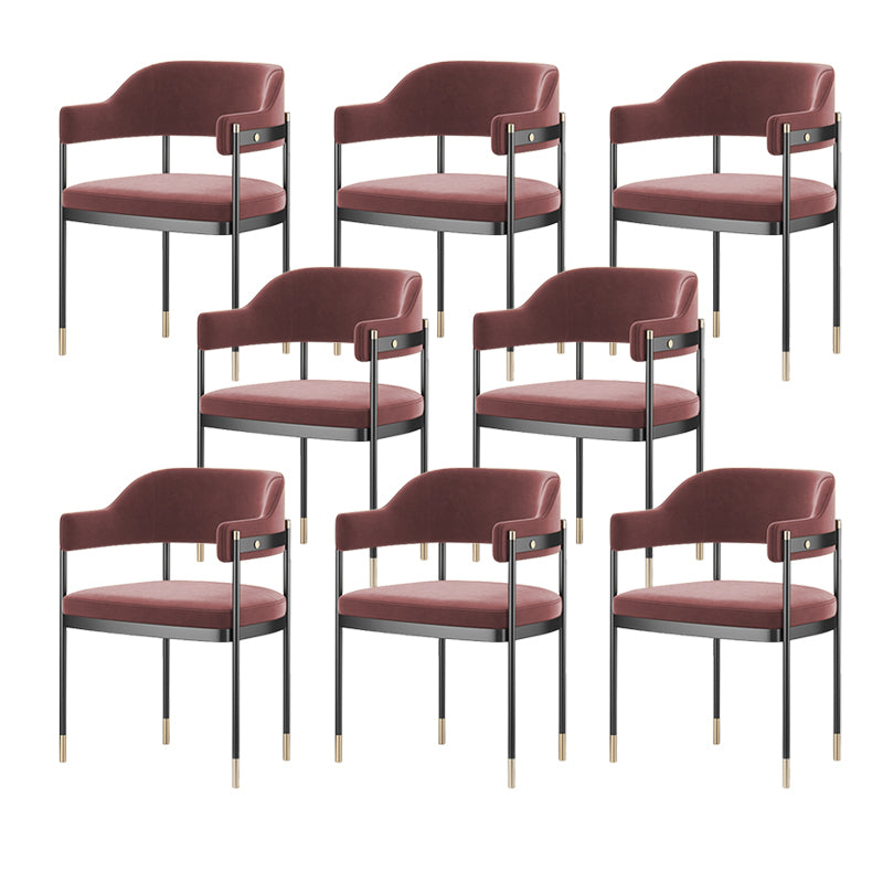 Contemporary Kitchen Dining Chair Upholstered Black Legs Arm Chair