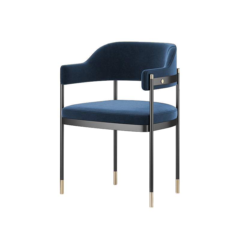 Contemporary Kitchen Dining Chair Upholstered Black Legs Arm Chair