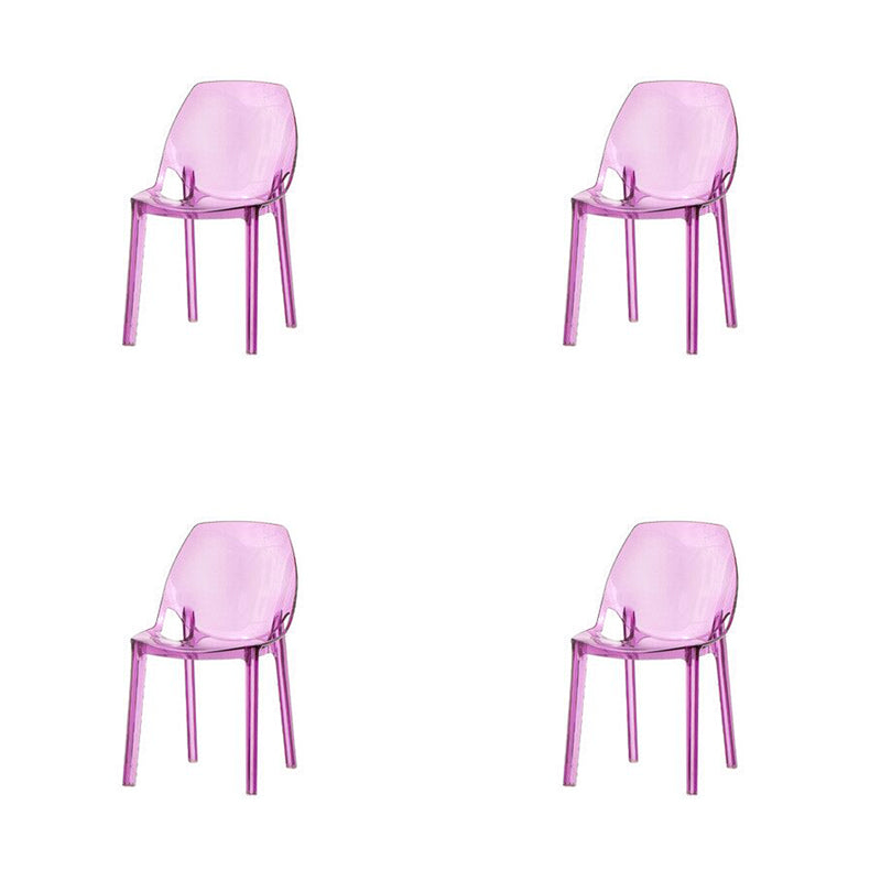 Home Indoor Armless Dining Chairs Acrylic Side Parsons Chair
