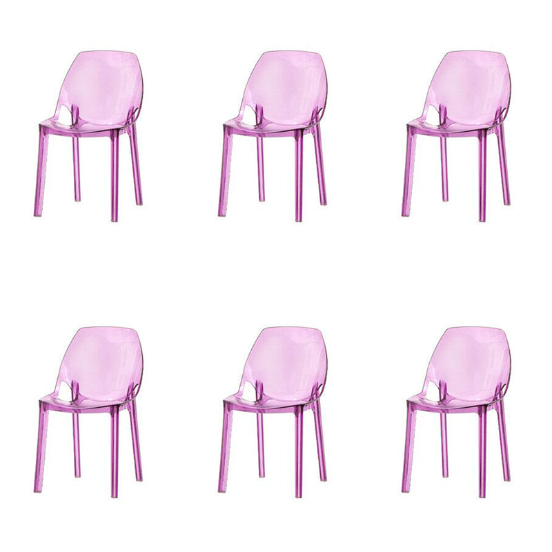 Home Indoor Armless Dining Chairs Acrylic Side Parsons Chair