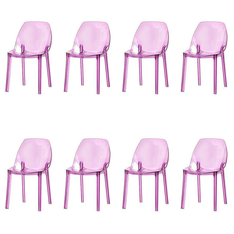 Home Indoor Armless Dining Chairs Acrylic Side Parsons Chair