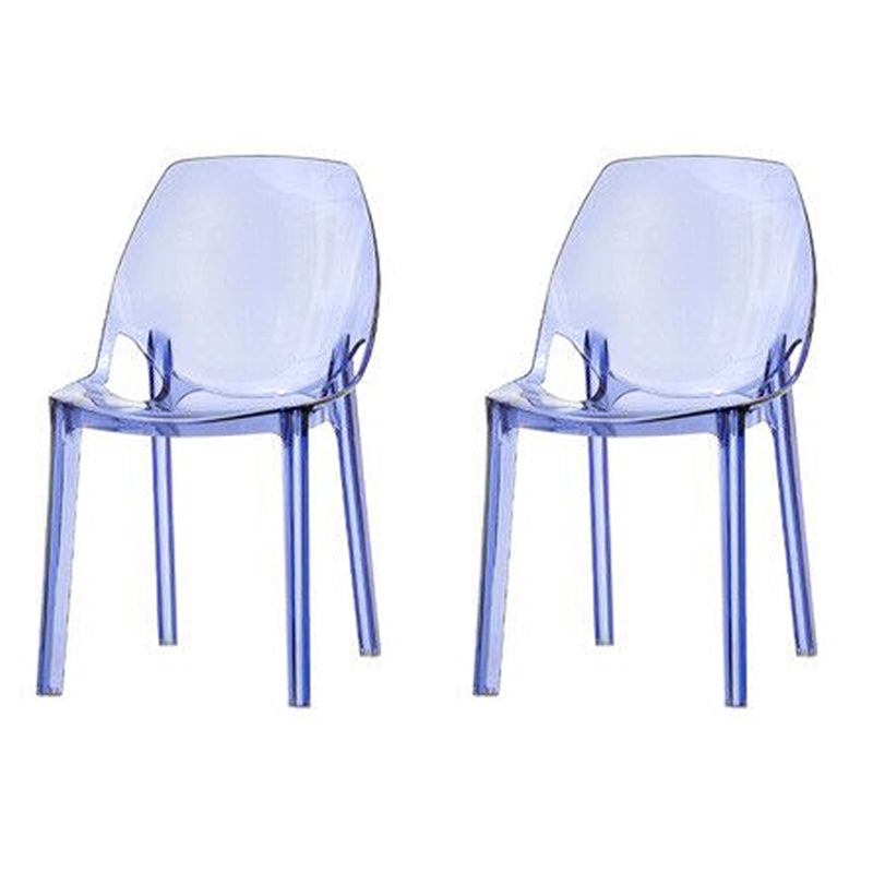 Home Indoor Armless Dining Chairs Acrylic Side Parsons Chair