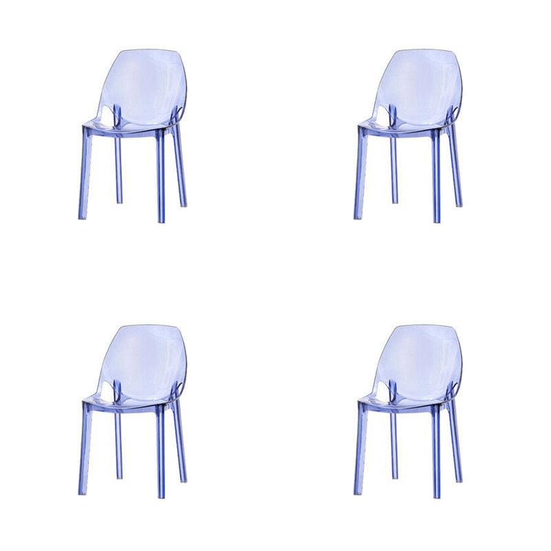 Home Indoor Armless Dining Chairs Acrylic Side Parsons Chair
