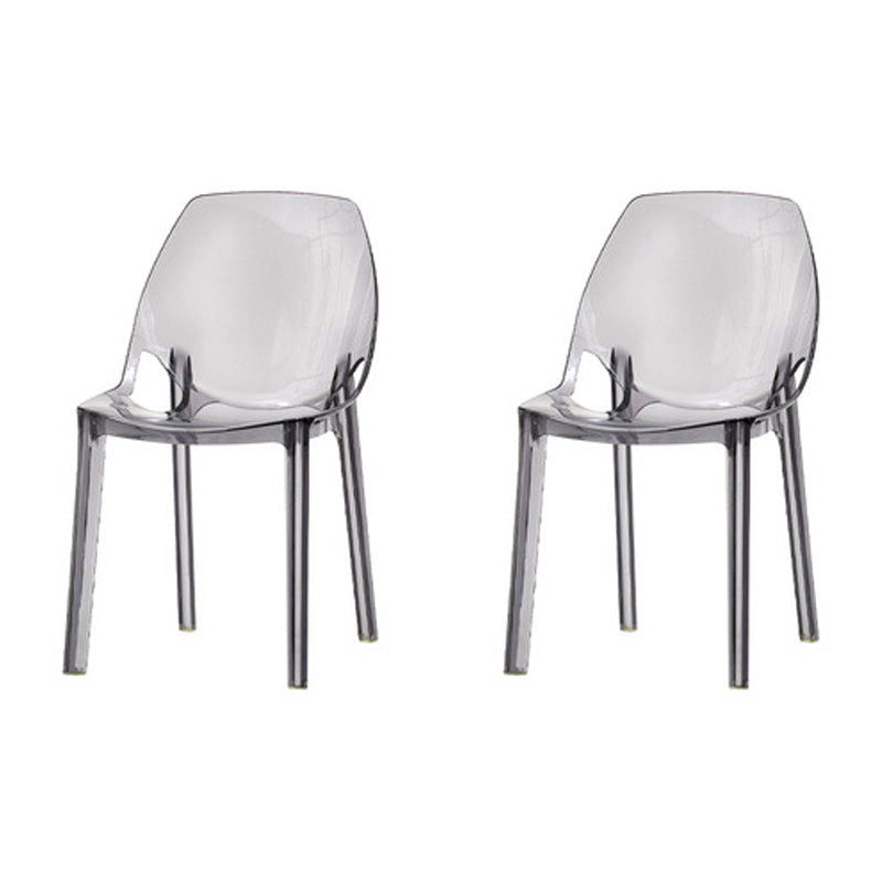 Home Indoor Armless Dining Chairs Acrylic Side Parsons Chair