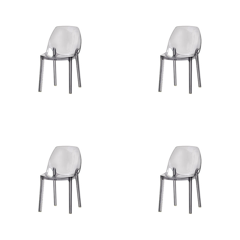 Home Indoor Armless Dining Chairs Acrylic Side Parsons Chair