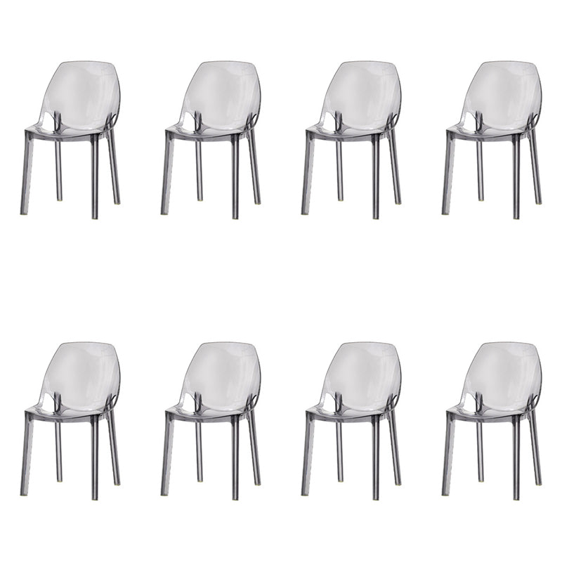 Home Indoor Armless Dining Chairs Acrylic Side Parsons Chair