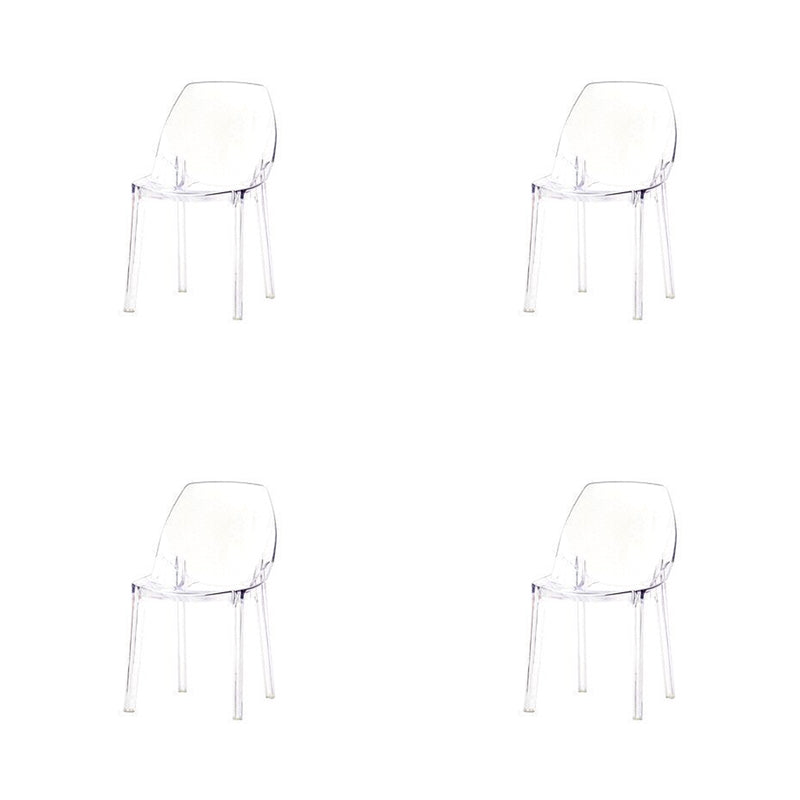 Home Indoor Armless Dining Chairs Acrylic Side Parsons Chair