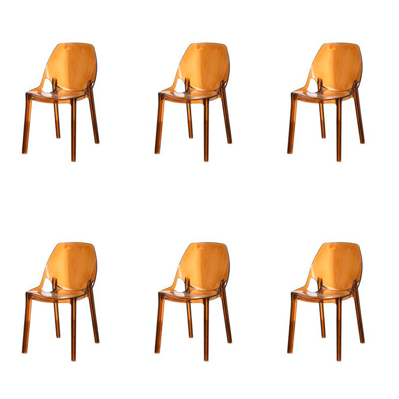 Home Indoor Armless Dining Chairs Acrylic Side Parsons Chair