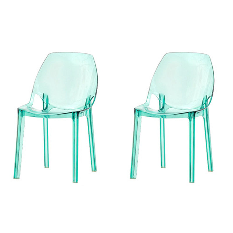 Home Indoor Armless Dining Chairs Acrylic Side Parsons Chair