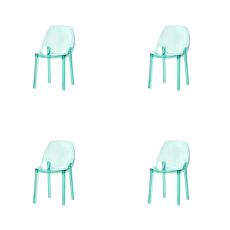 Home Indoor Armless Dining Chairs Acrylic Side Parsons Chair