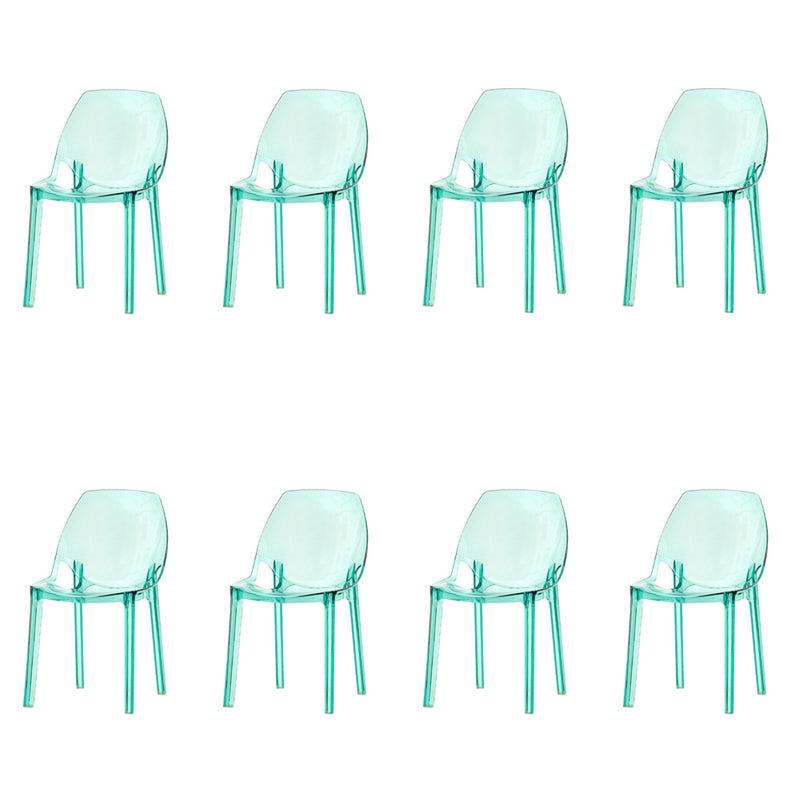 Home Indoor Armless Dining Chairs Acrylic Side Parsons Chair