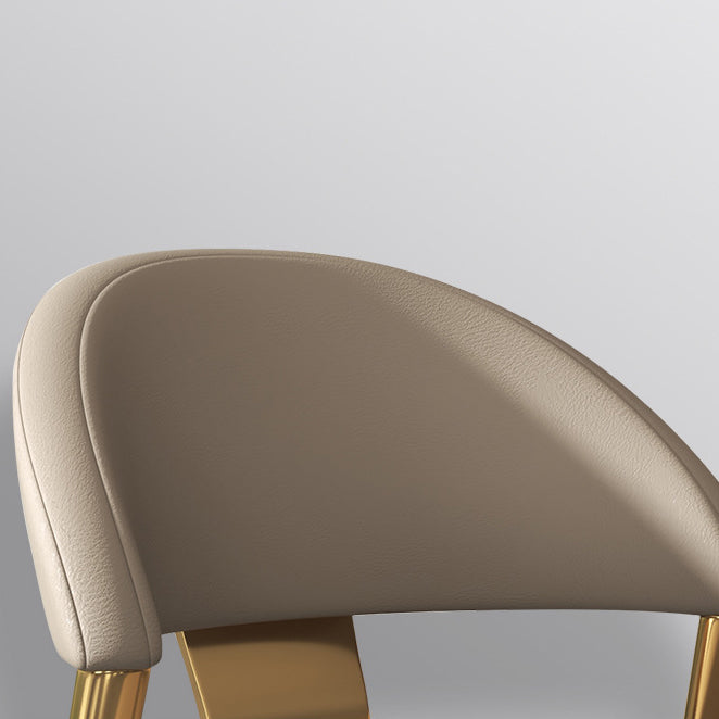 Dining Room Armless Side Chair Glam Faux Leather Dining Chair