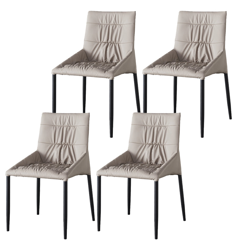 Industrial Leather Dining Chair Parsons Upholstered Arm Chair