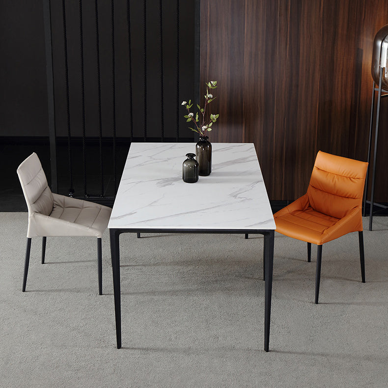 Industrial Leather Dining Chair Parsons Upholstered Arm Chair