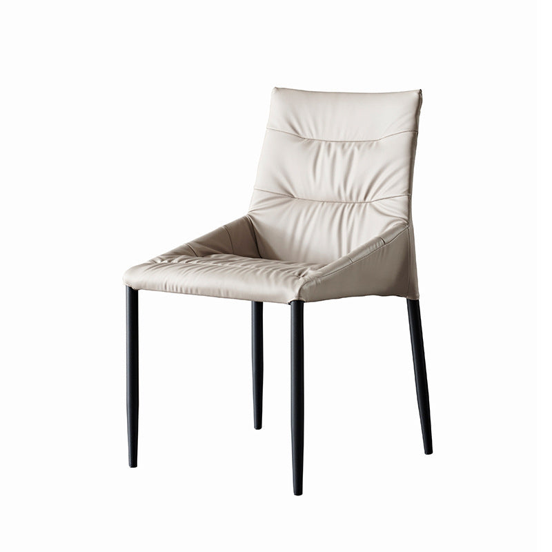 Industrial Leather Dining Chair Parsons Upholstered Arm Chair