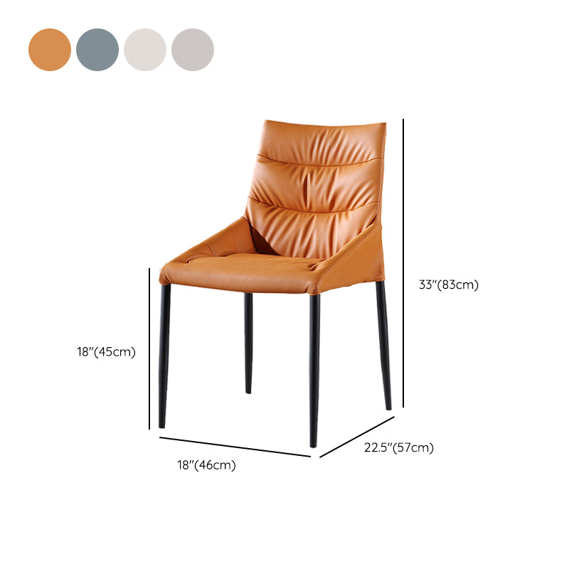 Industrial Leather Dining Chair Parsons Upholstered Arm Chair