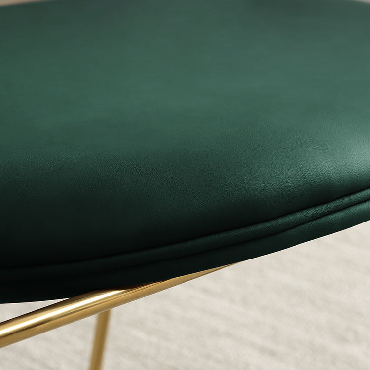 Glam Upholstered Dining Side Chair Gold Legs Kitchen Arm Chair