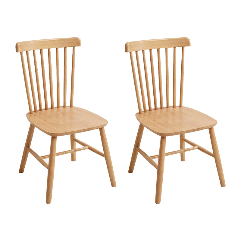 Contemporary Side Chair Rubberwood Dining Chairs with Slat Back