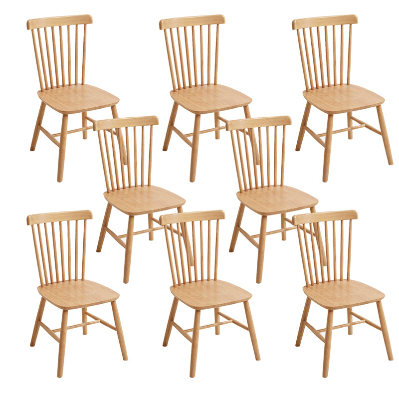 Contemporary Side Chair Rubberwood Dining Chairs with Slat Back