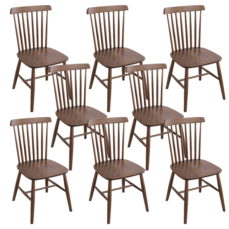Contemporary Side Chair Rubberwood Dining Chairs with Slat Back
