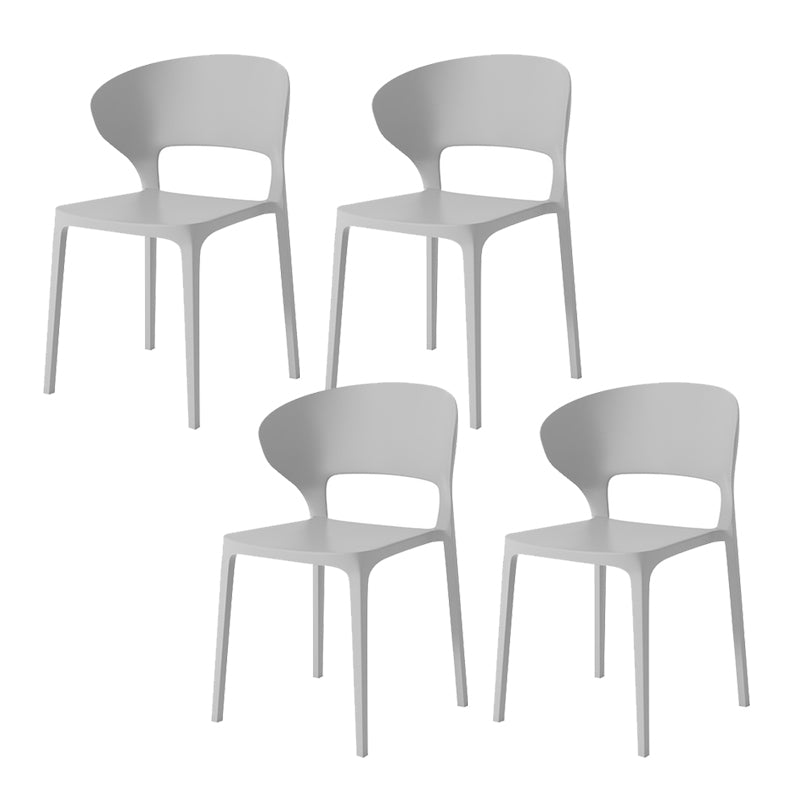 Dining Room Plastic Side Chair Kitchen Armless Dining Chairs