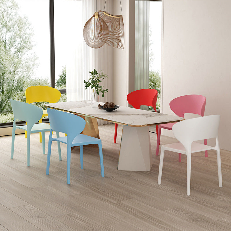 Dining Room Plastic Side Chair Kitchen Armless Dining Chairs