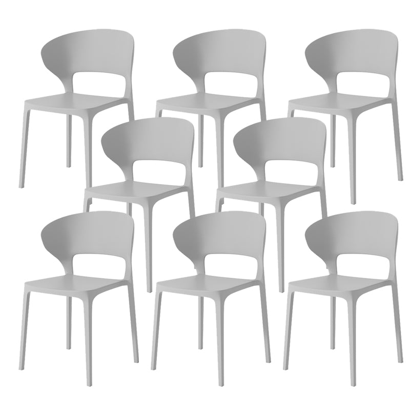 Dining Room Plastic Side Chair Kitchen Armless Dining Chairs