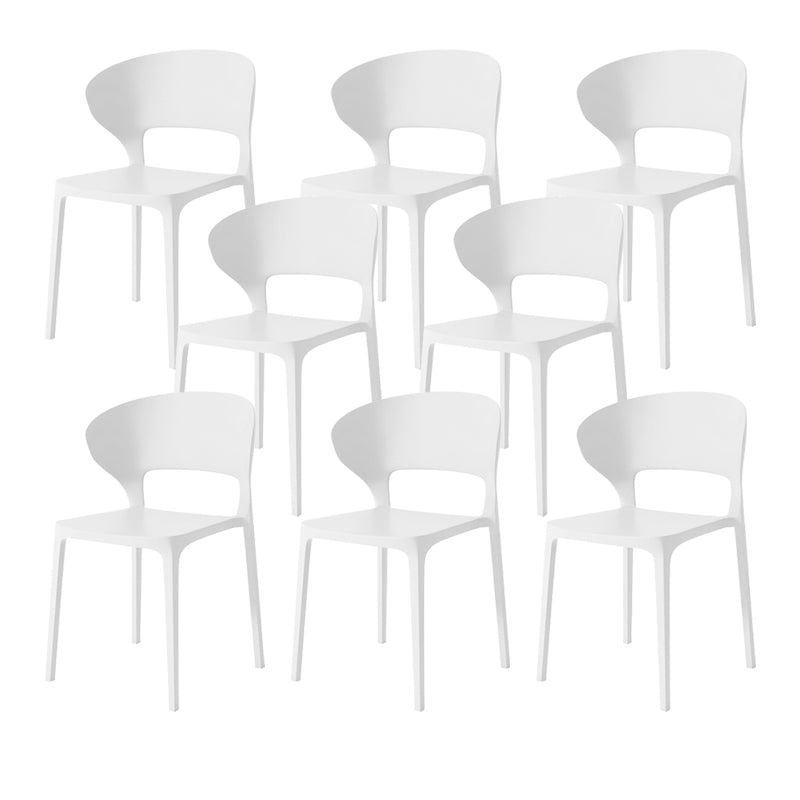 Dining Room Plastic Side Chair Kitchen Armless Dining Chairs