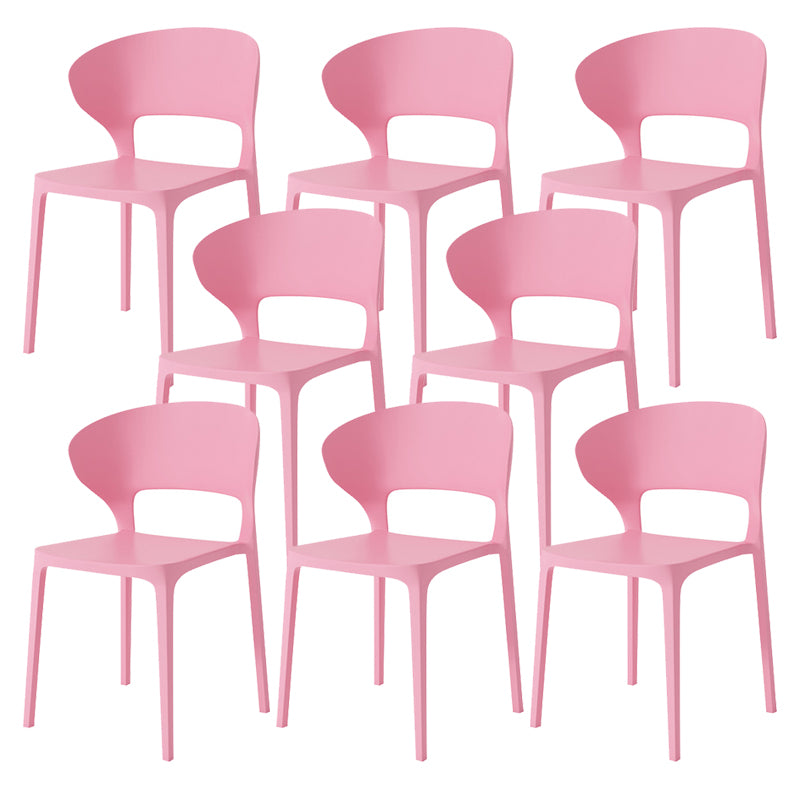 Dining Room Plastic Side Chair Kitchen Armless Dining Chairs
