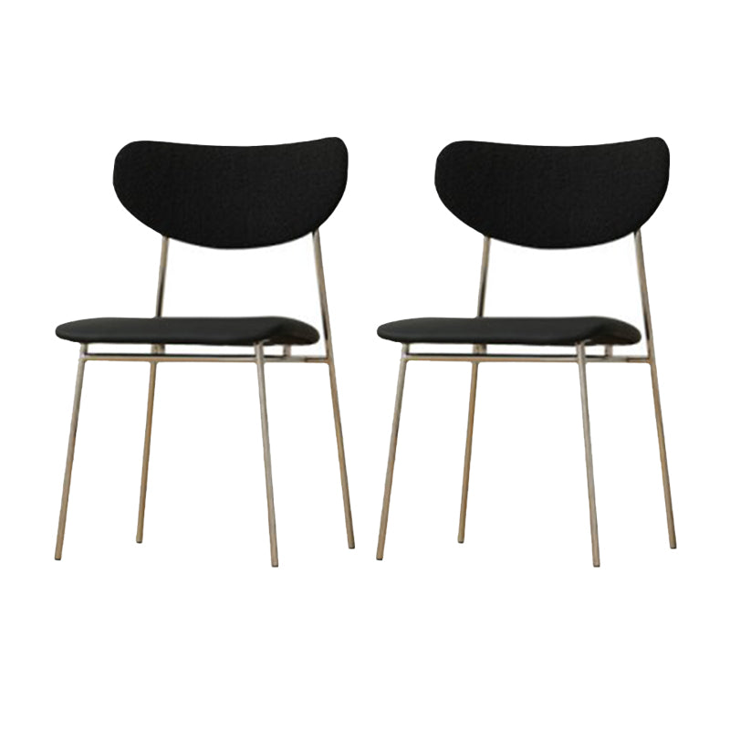 Contemporary Indoor Side Chair Silver Legs Open Back Dining Chair