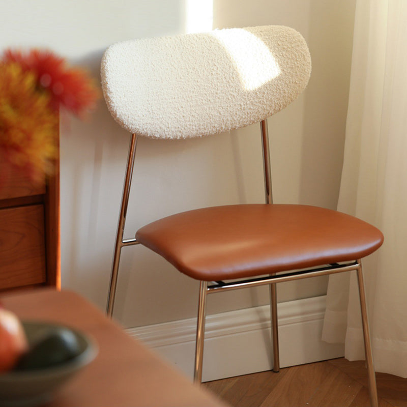 Contemporary Indoor Side Chair Silver Legs Open Back Dining Chair
