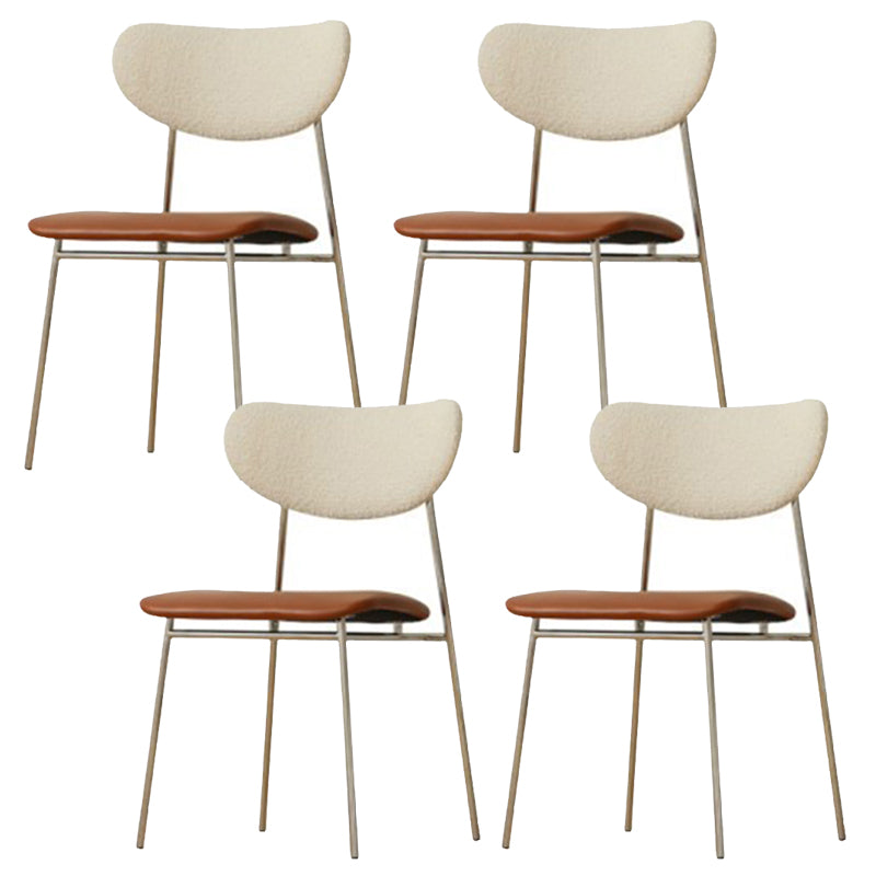 Contemporary Indoor Side Chair Silver Legs Open Back Dining Chair