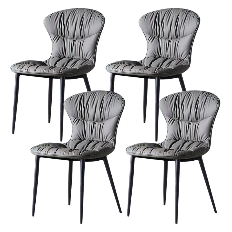 Faux Leather Side Chair Black Legs Dining Room Parsons Chair