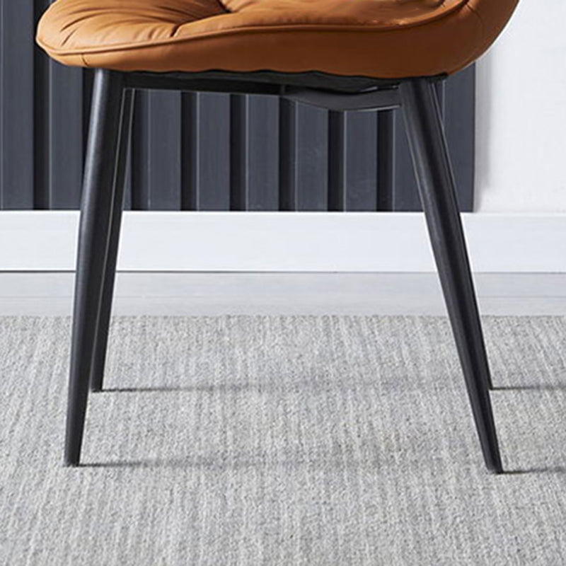 Faux Leather Side Chair Black Legs Dining Room Parsons Chair