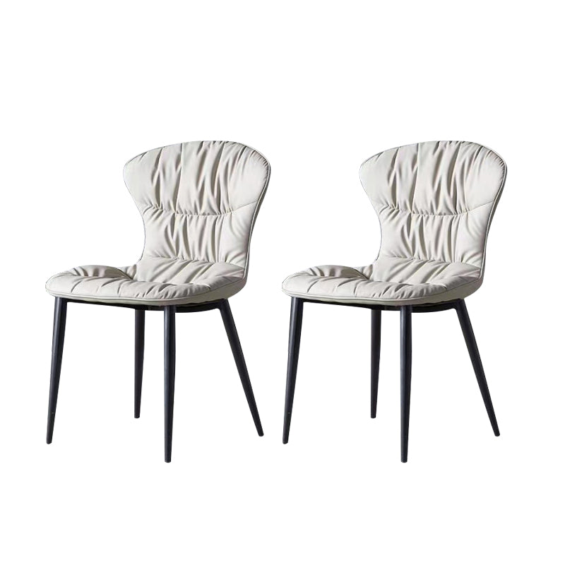 Faux Leather Side Chair Black Legs Dining Room Parsons Chair