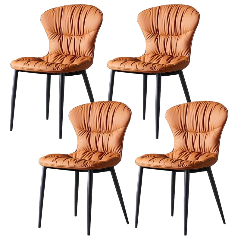 Faux Leather Side Chair Black Legs Dining Room Parsons Chair