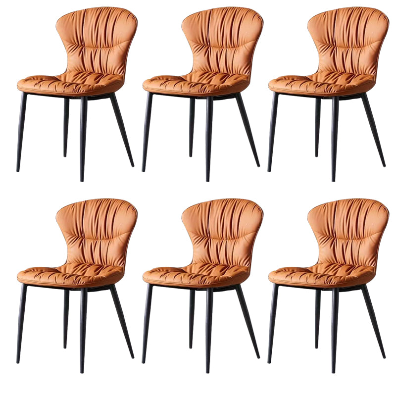 Faux Leather Side Chair Black Legs Dining Room Parsons Chair