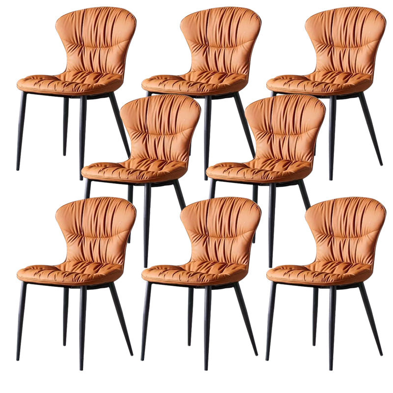 Faux Leather Side Chair Black Legs Dining Room Parsons Chair