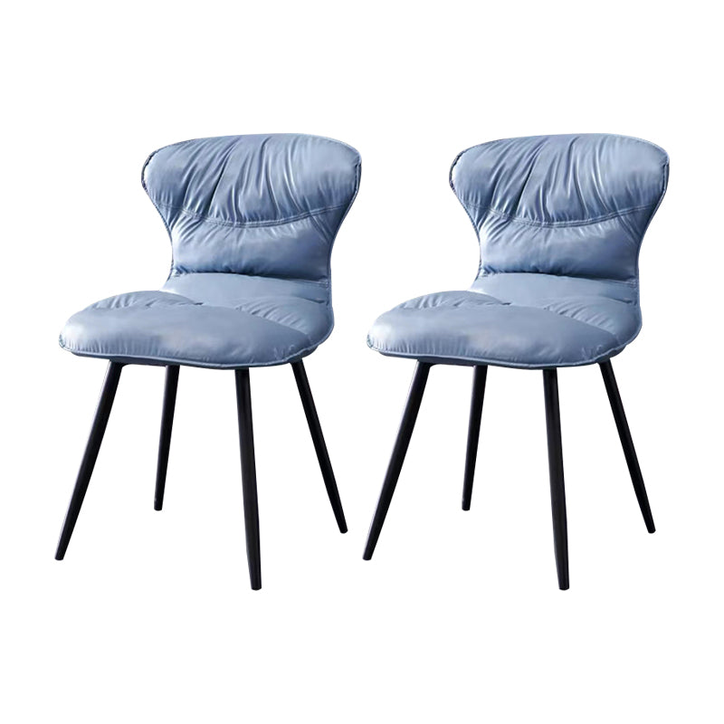 Faux Leather Side Chair Black Legs Dining Room Parsons Chair