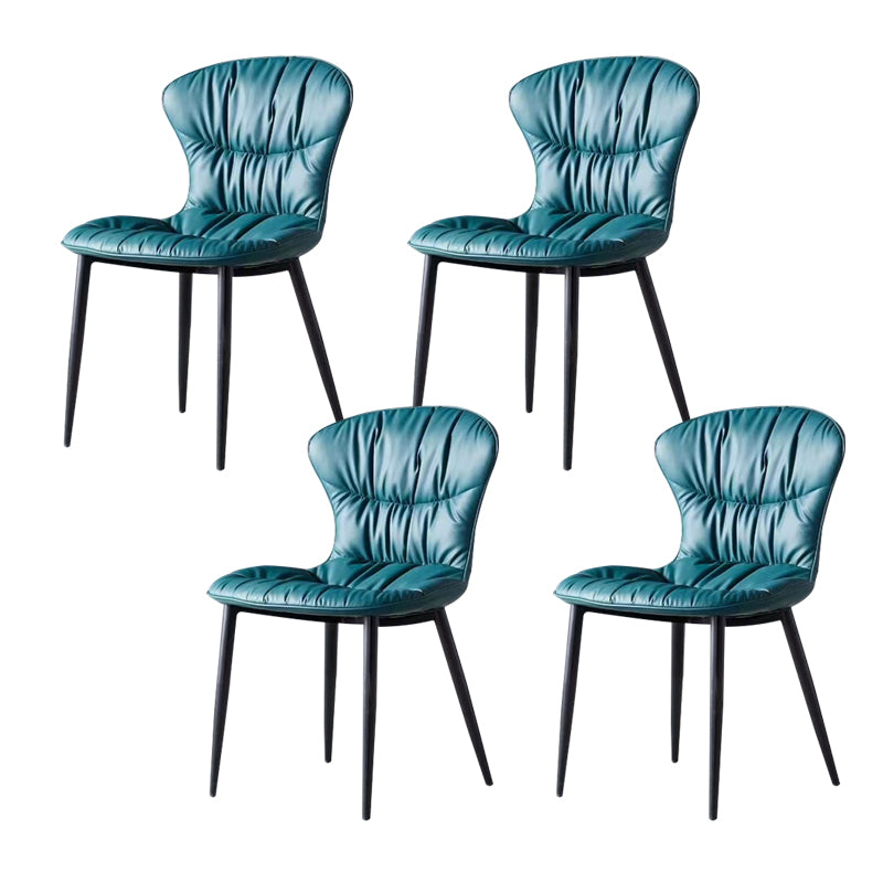 Faux Leather Side Chair Black Legs Dining Room Parsons Chair