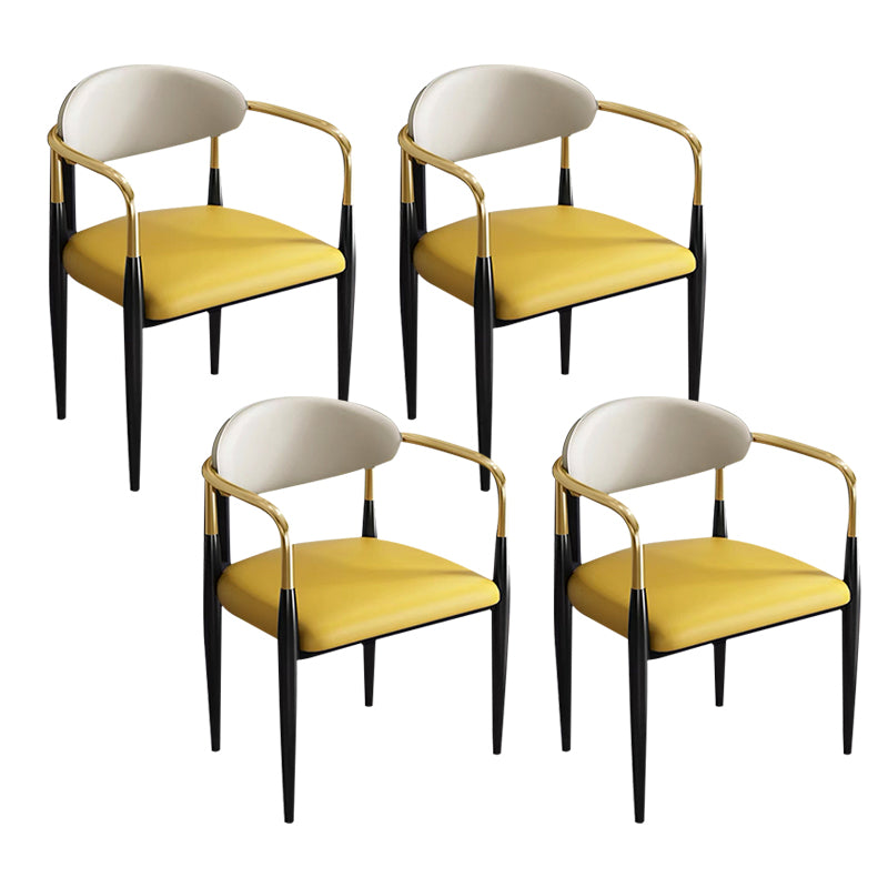 Contemporary Metal Dining Chair Black Legs Dining Room Arm Chair