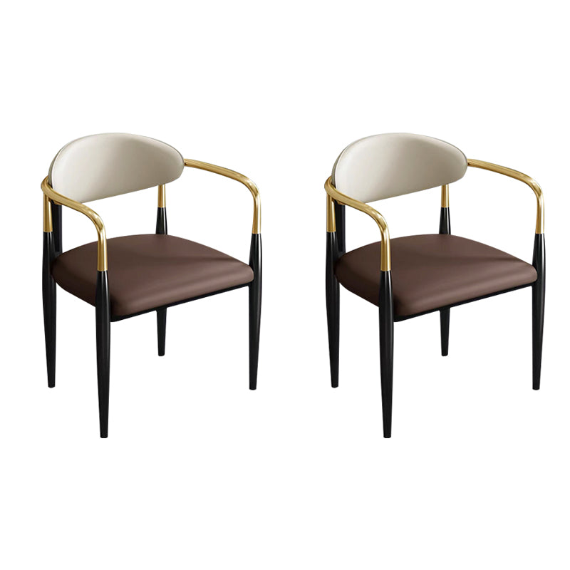 Contemporary Metal Dining Chair Black Legs Dining Room Arm Chair