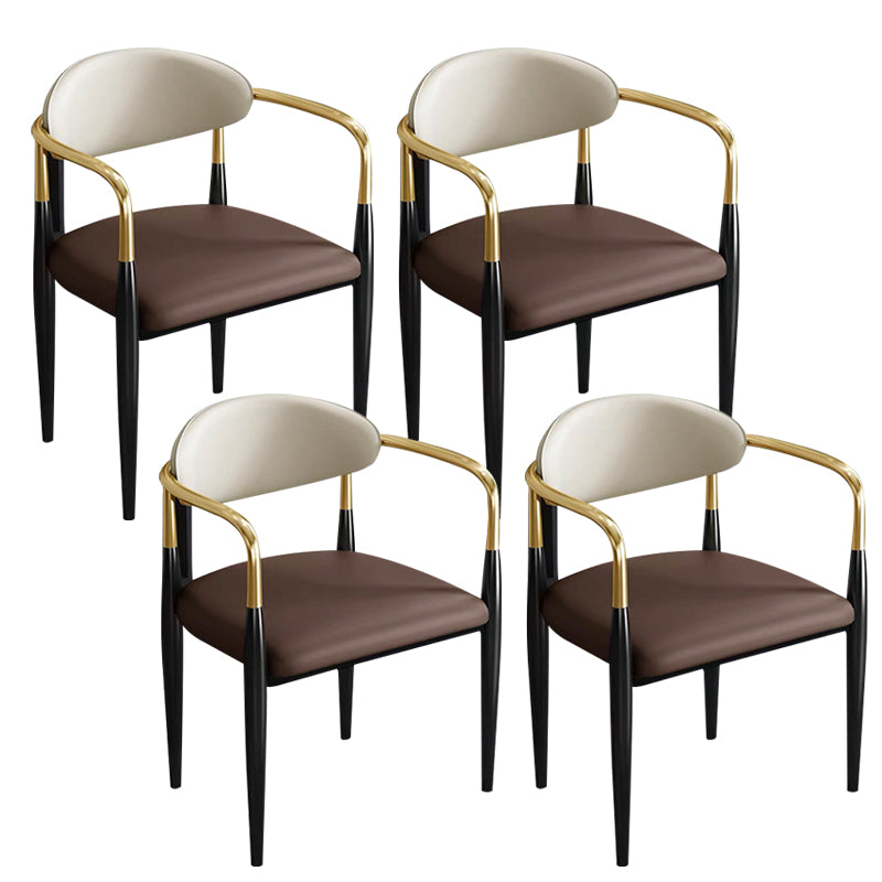 Contemporary Metal Dining Chair Black Legs Dining Room Arm Chair