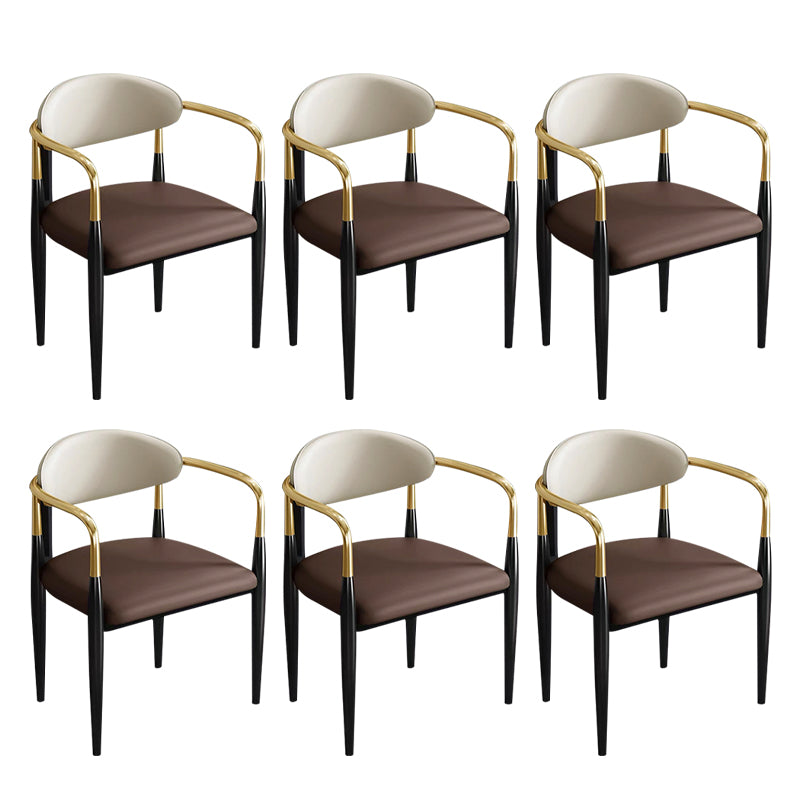 Contemporary Metal Dining Chair Black Legs Dining Room Arm Chair